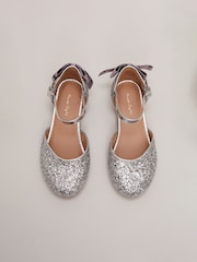 Phase Eight Silver Metallic Glitter Heeled Shoes - Image 3 of 6