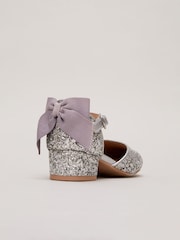 Phase Eight Silver Metallic Glitter Heeled Shoes - Image 4 of 6