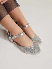 Phase Eight Silver Metallic Glitter Heeled Shoes - Image 6 of 6