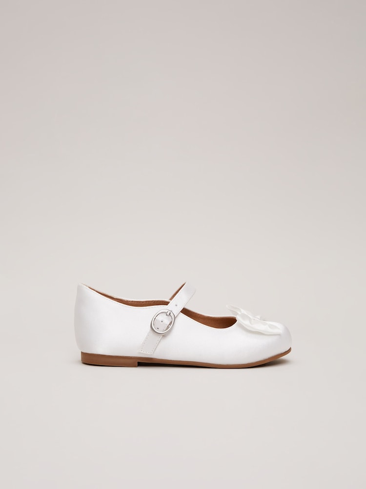 Phase Eight Cream Satin Bow Front Shoes - Image 1 of 6