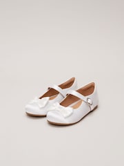 Phase Eight Cream Satin Bow Front Shoes - Image 2 of 6
