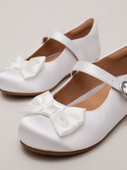 Phase Eight Cream Satin Bow Front Shoes - Image 3 of 6
