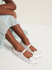 Phase Eight Cream Satin Bow Front Shoes - Image 5 of 6