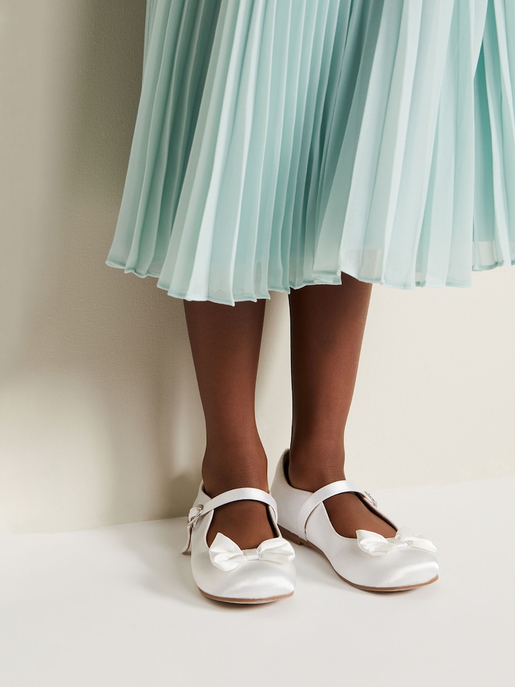 Phase Eight Cream Satin Bow Front Shoes - Image 6 of 6
