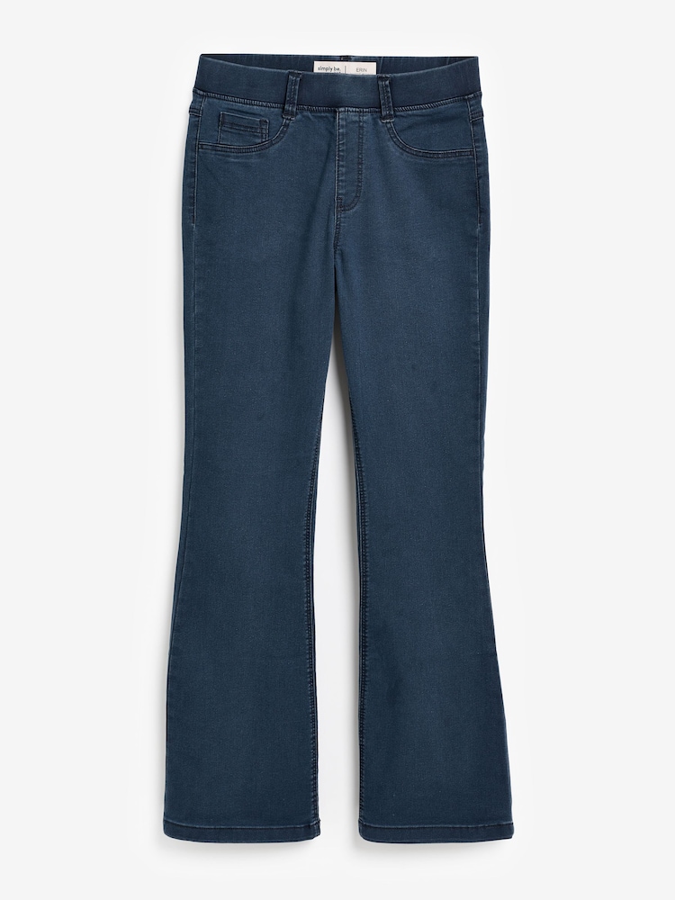 Simply Be Blue Erin Bootcut Jeggings - Image 1 of 5