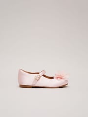 Phase Eight Pink Satin Flower Detail Shoes - Image 1 of 5