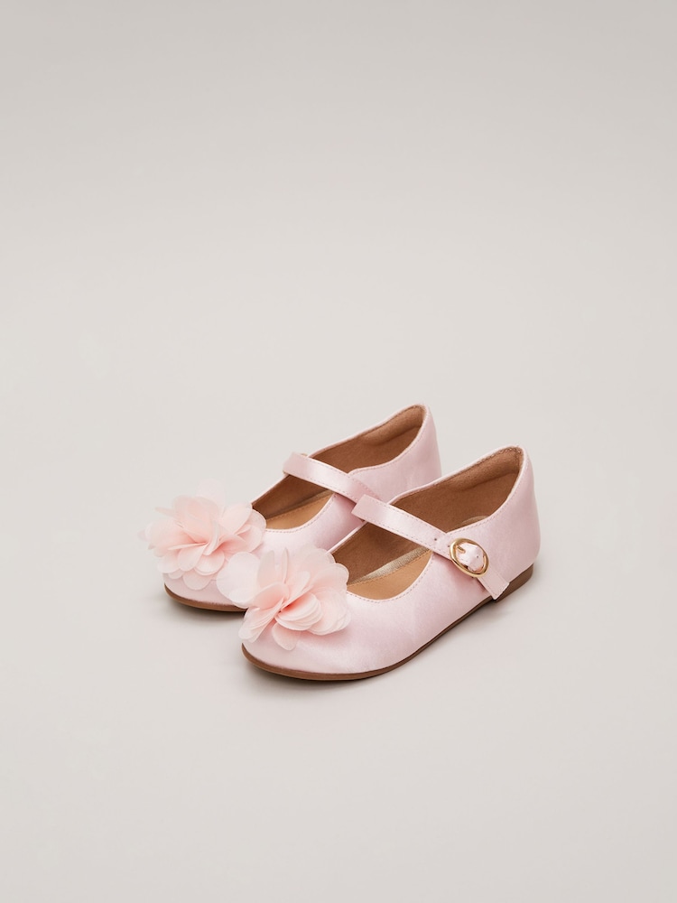 Phase Eight Pink Satin Flower Detail Shoes - Image 2 of 5