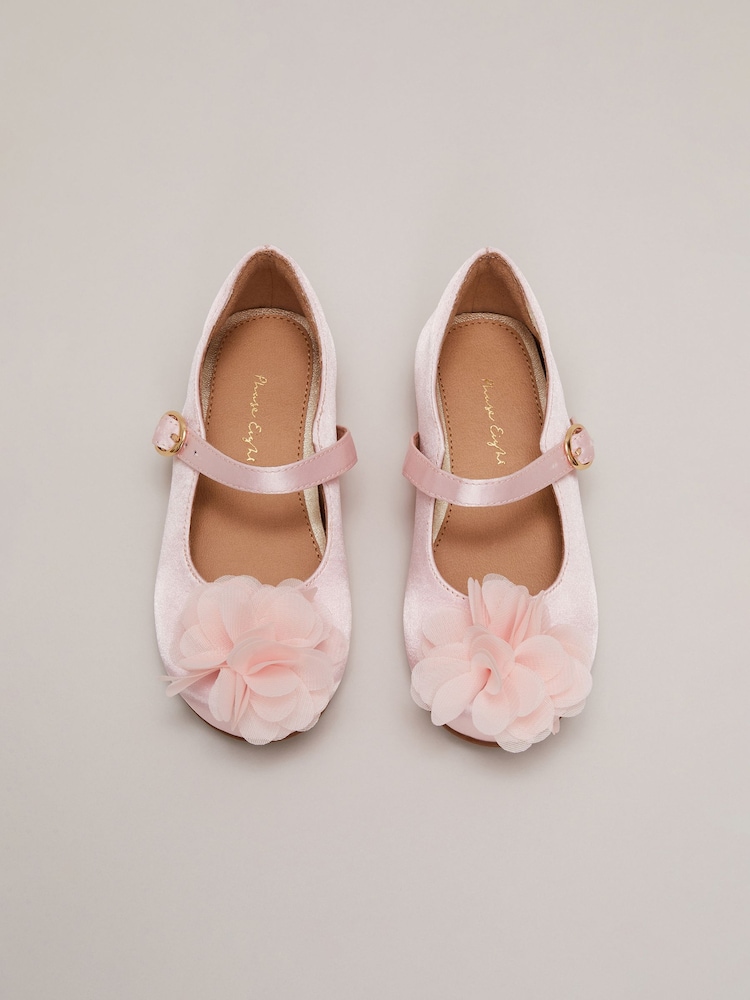 Phase Eight Pink Satin Flower Detail Shoes - Image 3 of 5