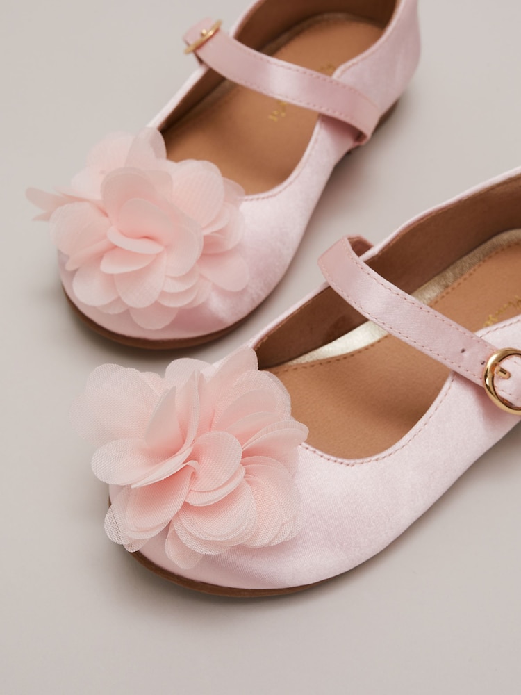 Phase Eight Pink Satin Flower Detail Shoes - Image 4 of 5