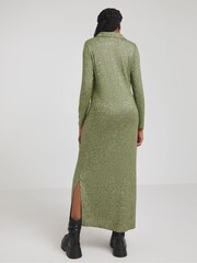 Simply Be Khaki Marl Cosy Collared Maxi Column Dress - Image 3 of 5