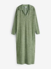 Simply Be Khaki Marl Cosy Collared Maxi Column Dress - Image 5 of 5