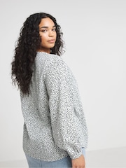 Simply Be White Spot Print Tie Front Wrap Blouse - Image 2 of 5