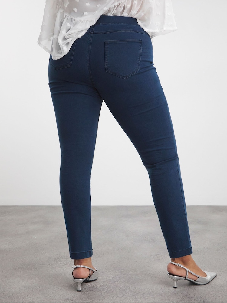 Simply Be Dark Indigo Blue Bella Slim Leg Jeggings - Image 2 of 5