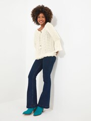 Joe Browns Cream Embroidered Crinkle Top - Image 3 of 5