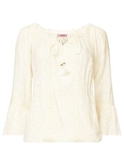 Joe Browns Cream Embroidered Crinkle Top - Image 5 of 5