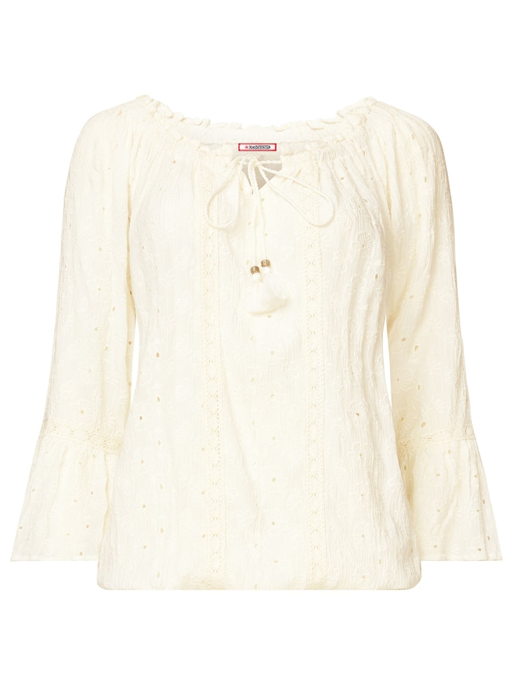 Joe Browns Cream Embroidered Crinkle Top - Image 5 of 5