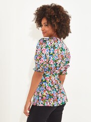 Joe Browns Purple Neon Floral Printed Blouse - Image 2 of 5
