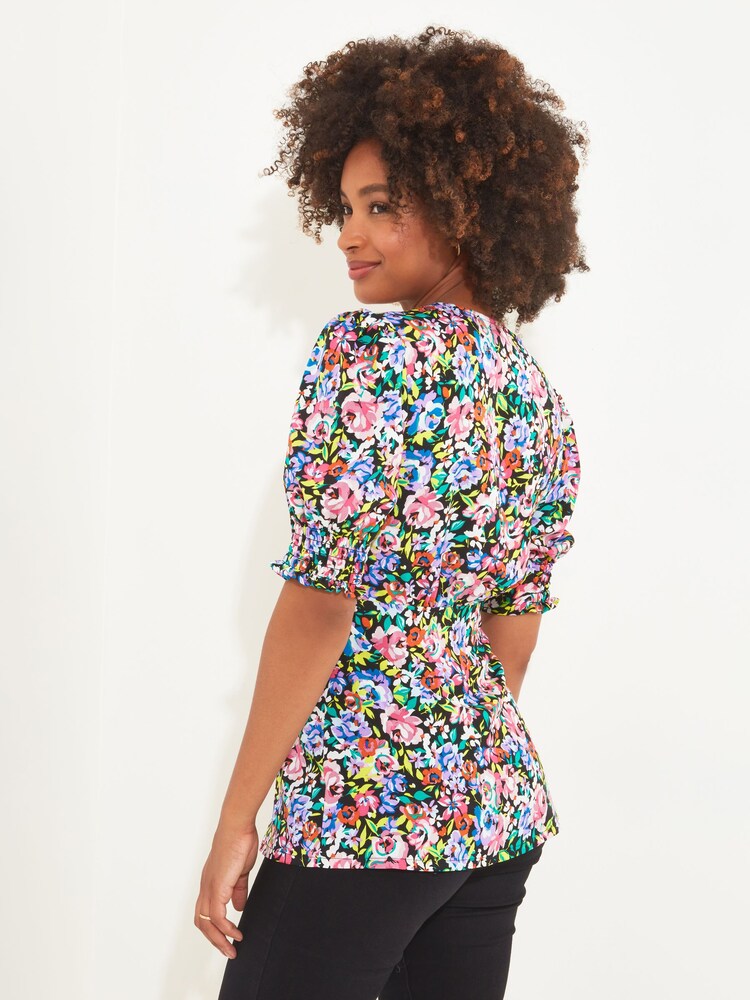Joe Browns Purple Neon Floral Printed Blouse - Image 2 of 5