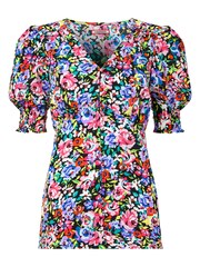 Joe Browns Purple Neon Floral Printed Blouse - Image 5 of 5