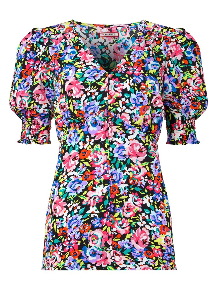 Joe Browns Purple Neon Floral Printed Blouse - Image 5 of 5