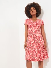 Joe Browns Red Wrap Front Ditsy Floral Dress - Image 5 of 7