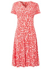 Joe Browns Red Wrap Front Ditsy Floral Dress - Image 7 of 7
