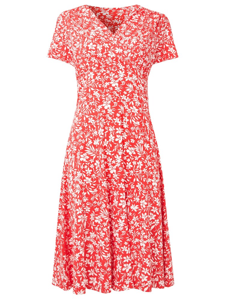 Joe Browns Red Wrap Front Ditsy Floral Dress - Image 7 of 7