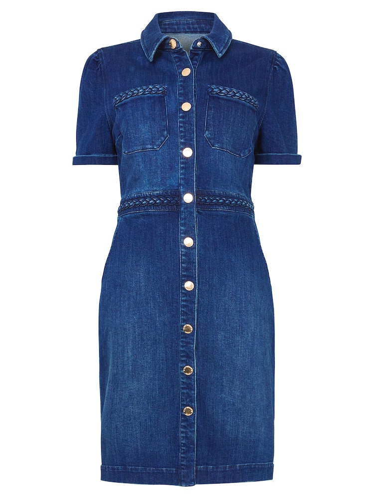 Joe Browns Blue Button Down Bodycon Denim Dress - Image 5 of 5