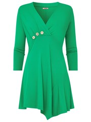 Joe Browns Green Button Detail V-Neck Long Sleeve Tunic Top - Image 7 of 7