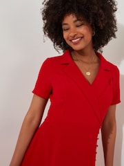 Joe Browns Red Collared Vintage Midi Dress - Image 3 of 7