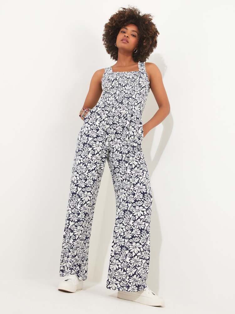 Joe Browns Grey Monochrome Floral Jersey Jumpsuit - Image 1 of 5