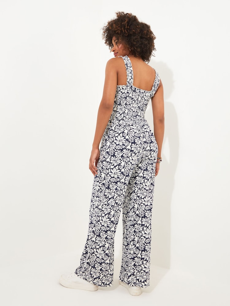 Joe Browns Grey Monochrome Floral Jersey Jumpsuit - Image 2 of 5