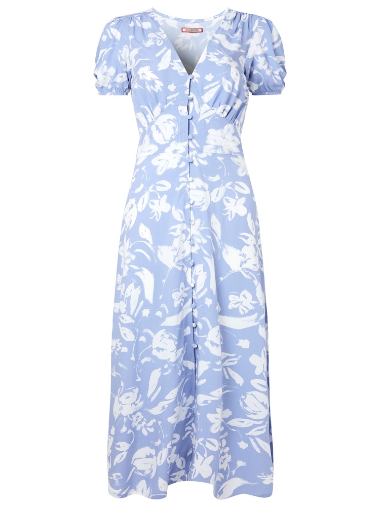 Joe Browns Blue Floral Empire Waist Midi Tea Dress - Image 8 of 8 Joe Browns Blue Floral Empire Waist Midi Tea Dress - Image 8 of 8