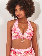Joe Browns Pink Paisley Floral Halter Bikini Top - Image 3 of 5