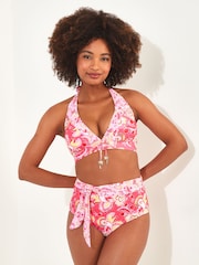 Joe Browns Pink Paisley Floral Halter Bikini Top - Image 4 of 5