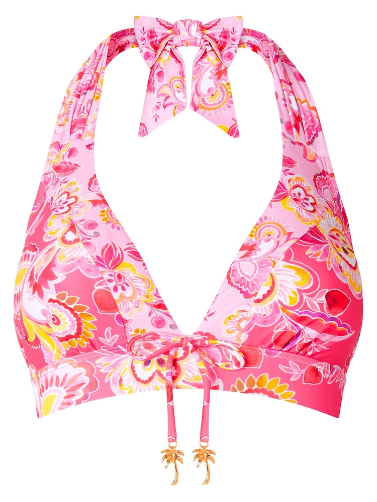 Joe Browns Pink Paisley Floral Halter Bikini Top - Image 5 of 5