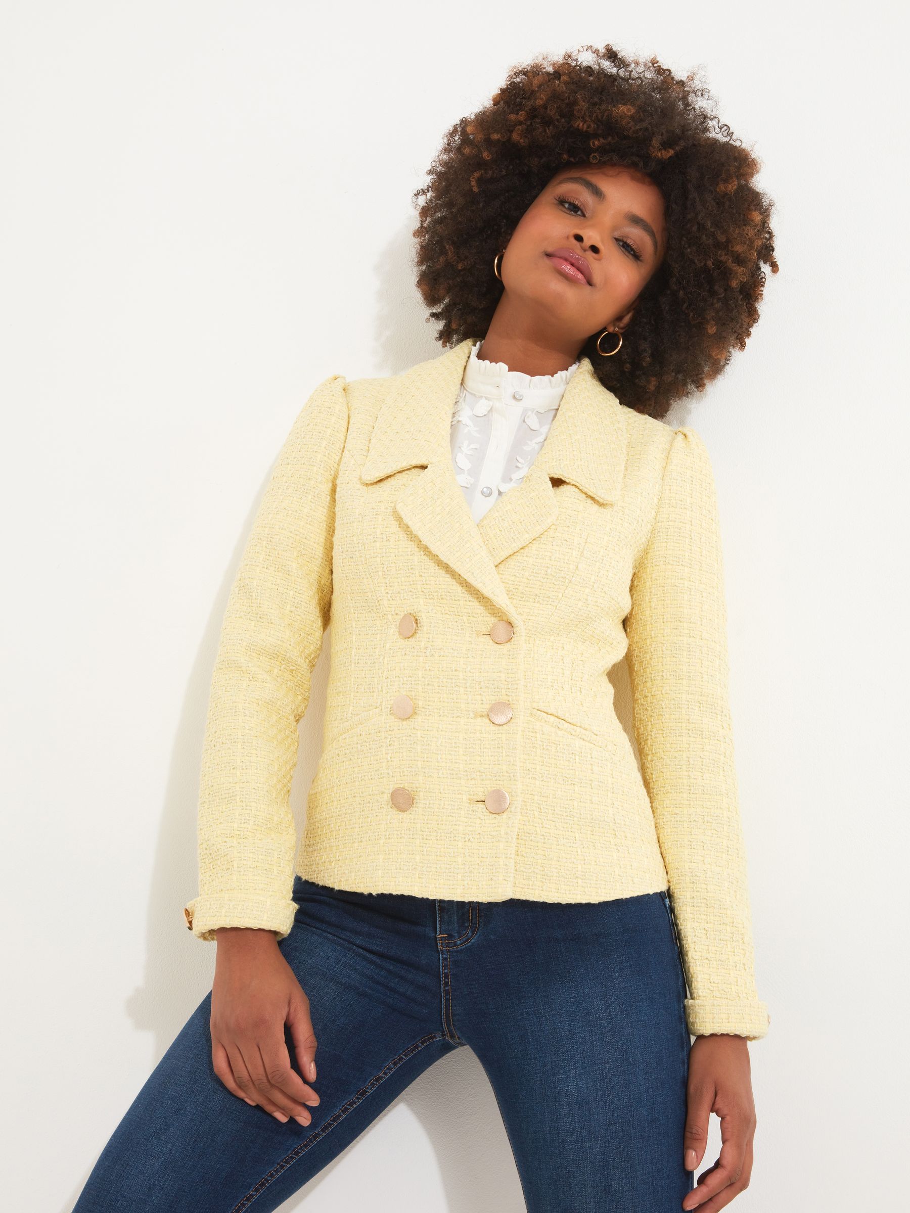 Buy Joe Browns Yellow Retro Cropped Blazer from Next Luxembourg