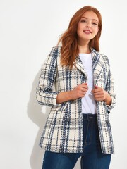 Joe Browns Cream Oversized Check Blazer - Image 1 of 5