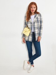 Joe Browns Cream Oversized Check Blazer - Image 3 of 5