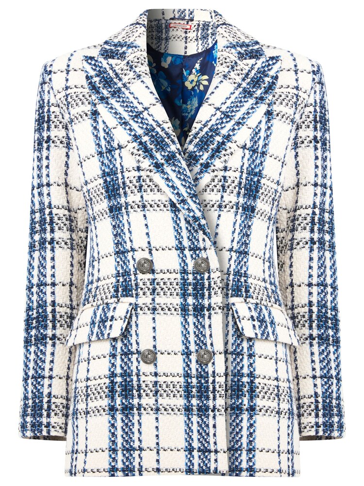 Joe Browns Cream Oversized Check Blazer - Image 5 of 5