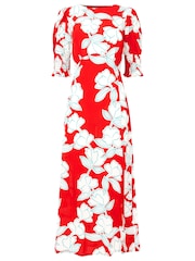 Joe Browns Red Oversized Floral Midi Dress - Image 7 of 7
