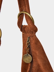 Joe Browns Brown Knotted Italian Suede Hobo Bag - Image 3 of 3