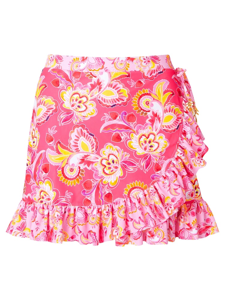 Joe Browns Pink Paisley Frilly Swim Skirt - Image 4 of 4
