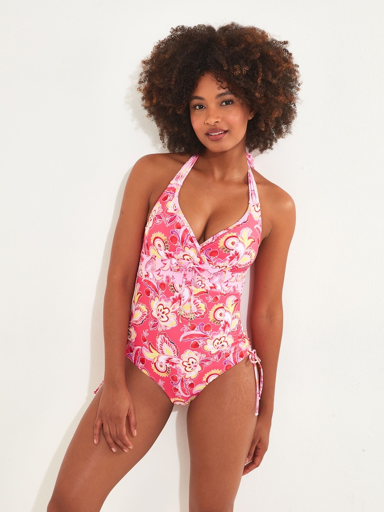 Joe Browns Pink Paisley Wrap Halter Swimsuit - Image 2 of 4
