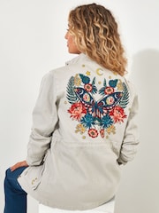 Joe Browns Natural Boutique Vintage Embroidered Festival Utility Jacket - Image 5 of 8