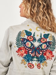 Joe Browns Natural Boutique Vintage Embroidered Festival Utility Jacket - Image 6 of 8