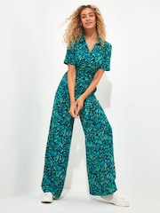 Joe Browns Dark Blue Petite Abstract Butterfly Wide Leg Dresses - Image 2 of 4