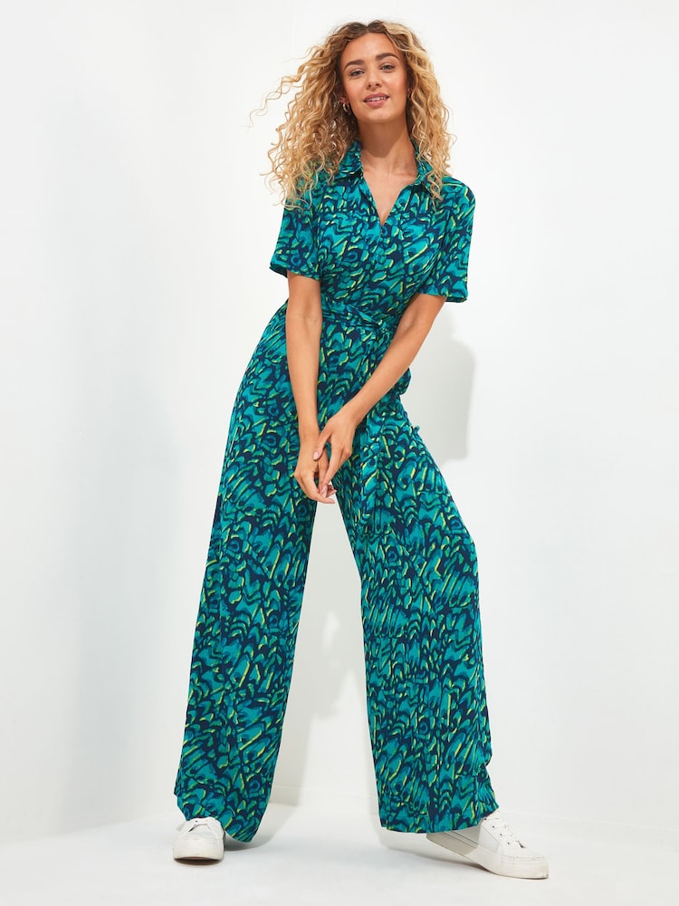Joe Browns Dark Blue Petite Abstract Butterfly Wide Leg Dresses - Image 2 of 4