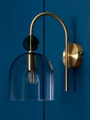 Visconte by BHS Satin Brass Vietri 1 Light Glass Wall Light - Image 2 of 4