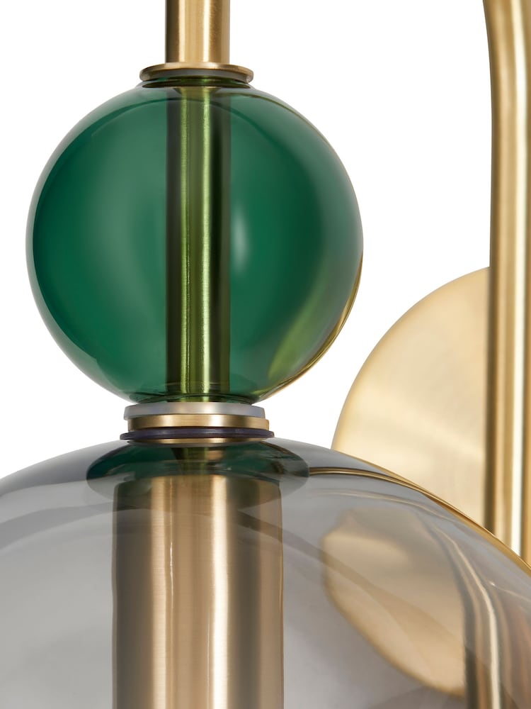 Visconte by BHS Satin Brass Vietri 1 Light Glass Wall Light - Image 4 of 4